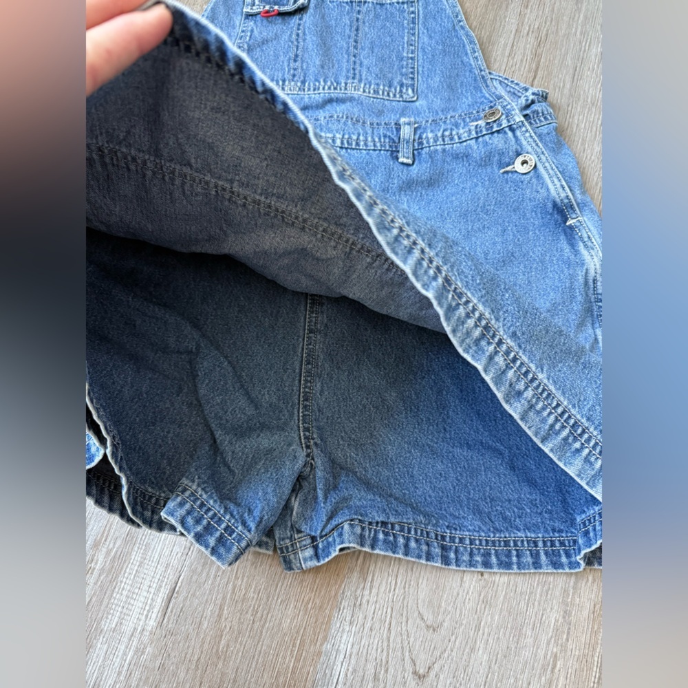 VTG Route 66 Denim Overall Skirt Shortalls Jumper Cotton Blue Vintage Size S M - Picture 5 of 9